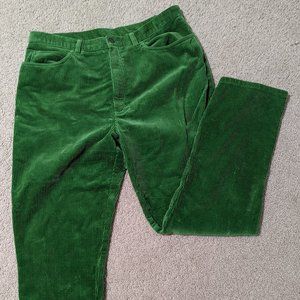 Green vintage corduroy pants 14